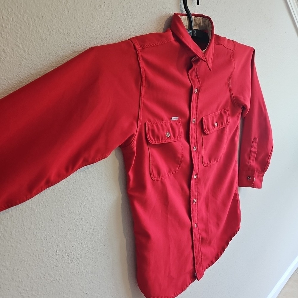 Vintage Carhartt Button Up Shirt Size‎ Large Rugged Outdoor Wear Red Long Sleeve - Picture 6 of 7